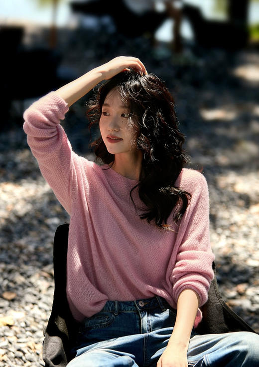 无缝一体菠萝纹针织羊毛羊绒马海毛轻盈亲肤衫 商品图3