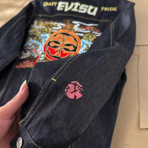 D100532时尚休闲男士双狛犬刺绣牛仔夹克外套 商品图9