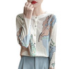 雀说超软糯~80支超细水溶羊毛针织开衫女重工印花轻薄莱赛尔防晒外套ALYSN199 商品缩略图4