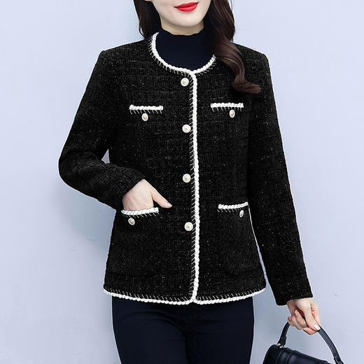 雀说新款时尚百搭小香风外套女名媛气质小个子洋气短款上衣AL8888 商品图1