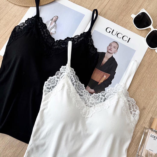 SUNJ5957法式7A抗菌一体蕾丝背心 商品图4