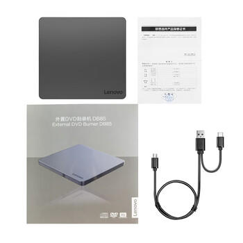 联想（Lenovo）8倍速 铝合金材质 Type-C/USB外置光驱 DVD外置刻录机 移动光驱 笔记本电脑光驱外置读刻一体 DB85 商品图5