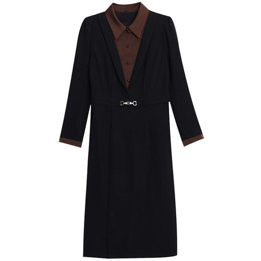 雀说轻奢高级感长袖连衣裙新款洋气质假两件裙子AL2650 商品图4