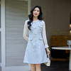 奢姿大码女装2025秋季胖妹妹时尚撞色拼接设计气质珍珠纽扣连衣裙9953853681 商品缩略图2