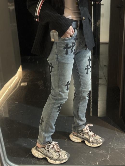 克罗X多标十字皮高街水洗牛仔裤 商品图7