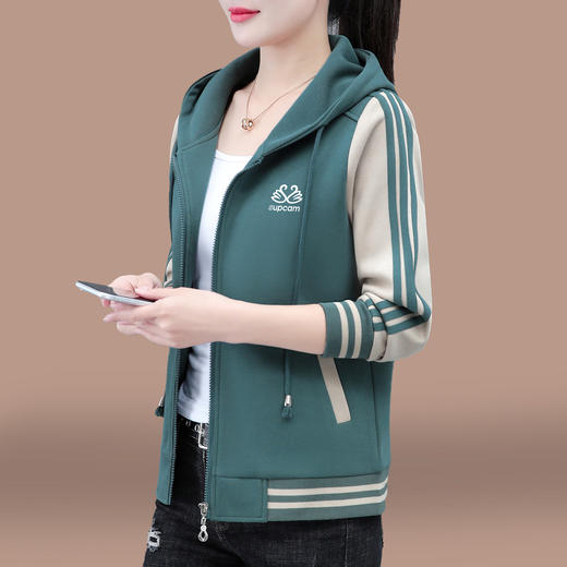 雀说洋气减龄秋装宽松连帽休闲上衣AL6488 商品图3