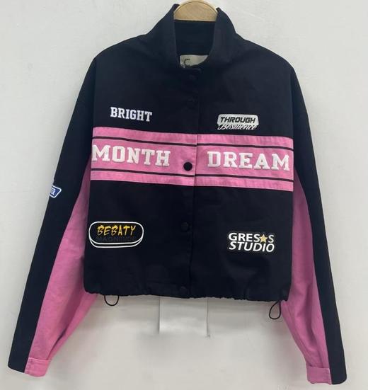 ZC立领拼色机车长袖短外套0805（黑）秋季 253050230321 商品图0