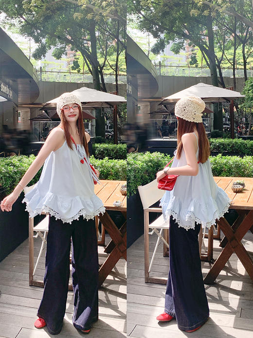 <曾小咸推荐>4.7现货秒杀 ！微信超特价！荷叶边吊带背心 日常199.99 立减110 秒杀89.99！！ 商品图7