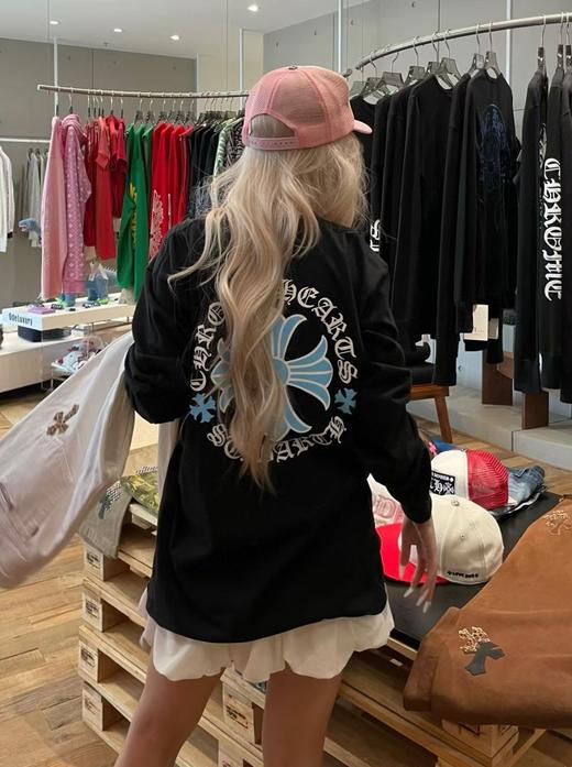 中性款口袋印花长袖T恤C01 商品图3