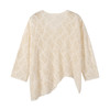 奢姿大码女装2025秋季胖妹妹时尚米色镂空圆领菱格设计针织上衣9853670265A 商品缩略图4