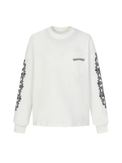 中性款口袋印花长袖T恤C01 商品图0