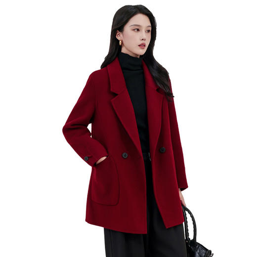 TC 621669双面羊毛大衣女20时尚韩版西装羊毛呢外套小个子双面呢 商品图4