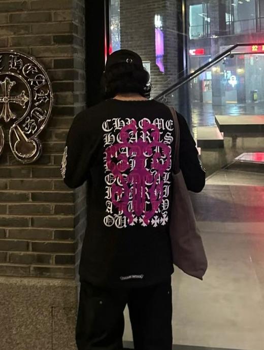 中性款口袋印花长袖T恤C01 商品图4