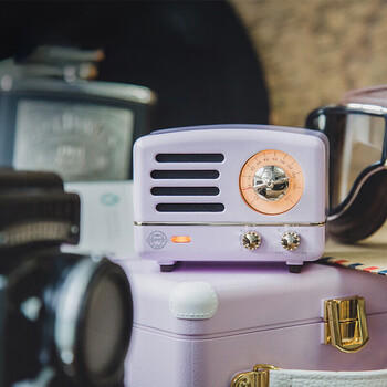 猫王收音机猫王音响小王子OTR无线便携蓝牙音箱可爱复古小音响 爱丽丝紫 节日礼物送女友 商品图1