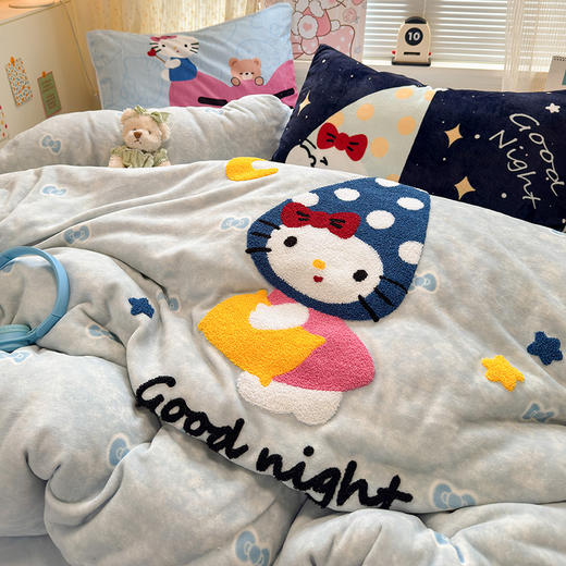 【品牌直发】加倍生活 牛奶绒数码印花毛巾绣卡通四件套 高克重200g 可机洗 商品图2