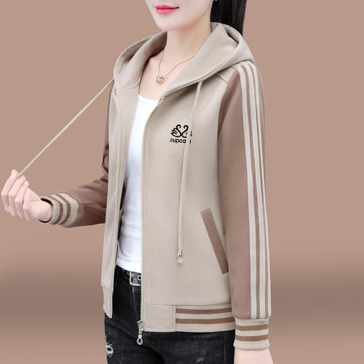 雀说洋气减龄秋装宽松连帽休闲上衣AL6488 商品图1