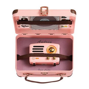 猫王收音机猫王音响小王子OTR无线便携式蓝牙音箱复古可爱迷你小音响 奥黛丽粉 节日礼物送女友 商品图4