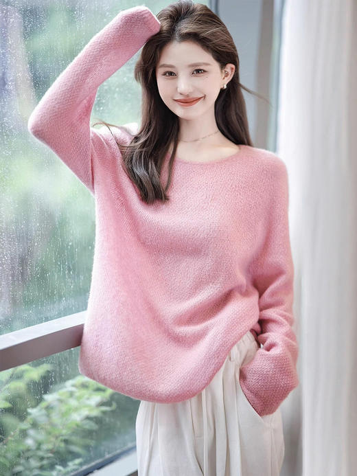 无缝一体菠萝纹针织羊毛羊绒马海毛轻盈亲肤衫 商品图6