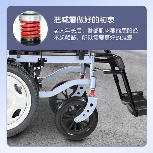 海尔电动轮椅老人全自动轻便可折叠旅行轮椅折叠老人轻便旅行手推车 电动轮椅JRWD1601U-Li20 商品图4