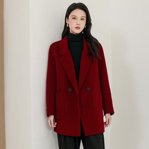 TC 621669双面羊毛大衣女20时尚韩版西装羊毛呢外套小个子双面呢 商品图2