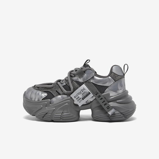 【云粉节】  BF楼百思图2026春季新款网面透气灰色老爹鞋运动女休闲鞋B8155AM6吊牌价799.现价499 商品图1