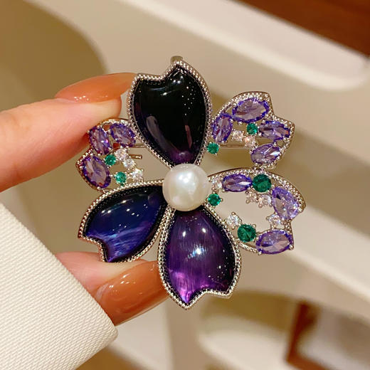 紫罗兰紫荆花胸针优雅西装别针扣 商品图2