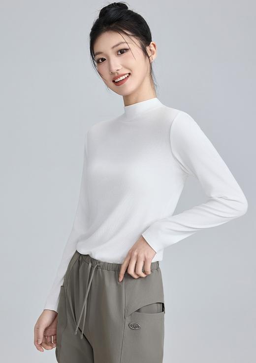 超显瘦亲肤莱赛尔小螺纹春秋冬高级中领打底衫 商品图3