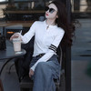 5F-LYY529-RMX1108时尚立领加厚T恤女2025秋冬季新款三条杠修身打底衫洋气保暖上衣 商品缩略图0