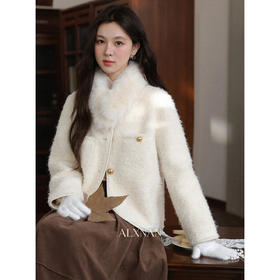 【6折秒杀】鹿向南「残冬抄信」小香风米白色短外套秋冬季新款百搭保暖上衣女L58312