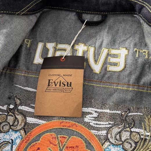 D100532时尚休闲男士双狛犬刺绣牛仔夹克外套 商品图12