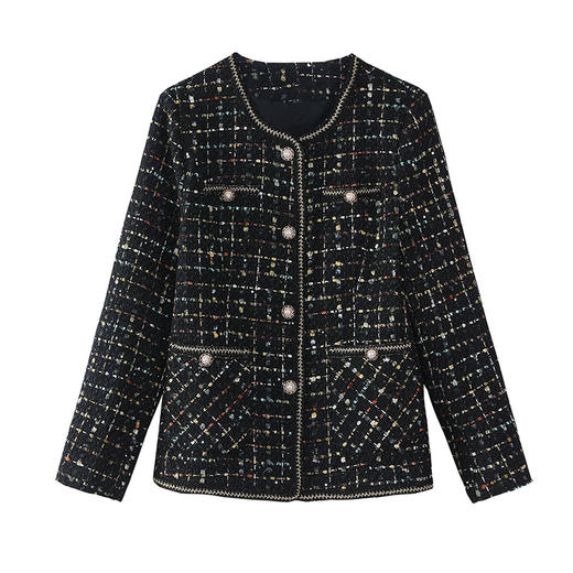 雀说新款加棉加厚小众气质减龄无领外套大码显瘦小香风上衣AL8818 商品图4