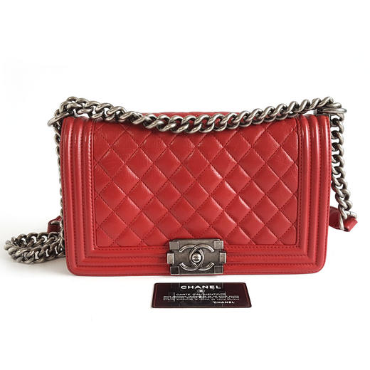 【95新】CHANEL香奈儿Leboy A67086 Y04167 96303中号红色银扣Leboy链条包单肩斜挎包女士270925TJ03现售价：10000 商品图1
