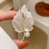 法式简约珍珠叶子胸针胸花精致复古树叶别针 商品缩略图1