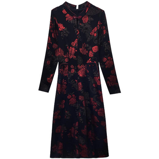 雀说改良旗袍连衣裙新款长袖高档洋气质AL2361 商品图4