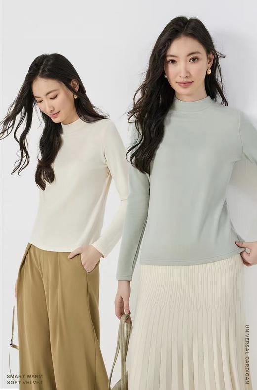 LS竹纤维女士简约奢感羊绒打底衫2552 商品图0