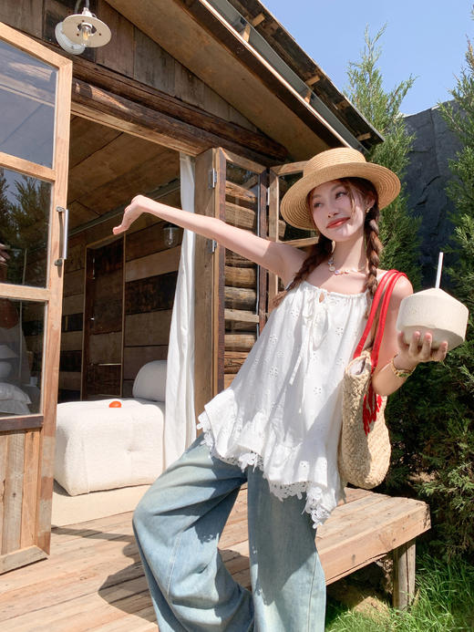 <曾小咸推荐>4.7现货秒杀 ！微信超特价！荷叶边吊带背心 日常199.99 立减110 秒杀89.99！！ 商品图8