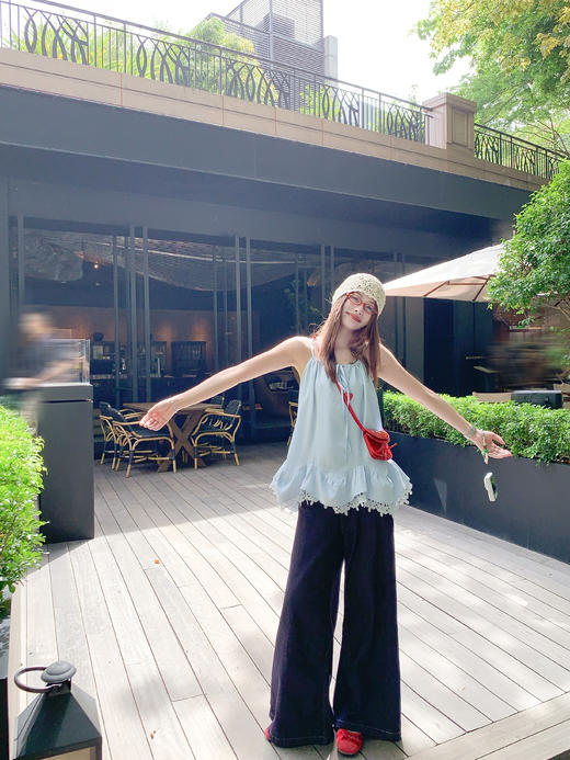 <曾小咸推荐>4.7现货秒杀 ！微信超特价！荷叶边吊带背心 日常199.99 立减110 秒杀89.99！！ 商品图9