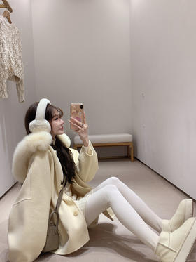 金蘑菇菇 mignon又见海瑟薇/娇俏弧度 定染10羊绒 小个子大衣