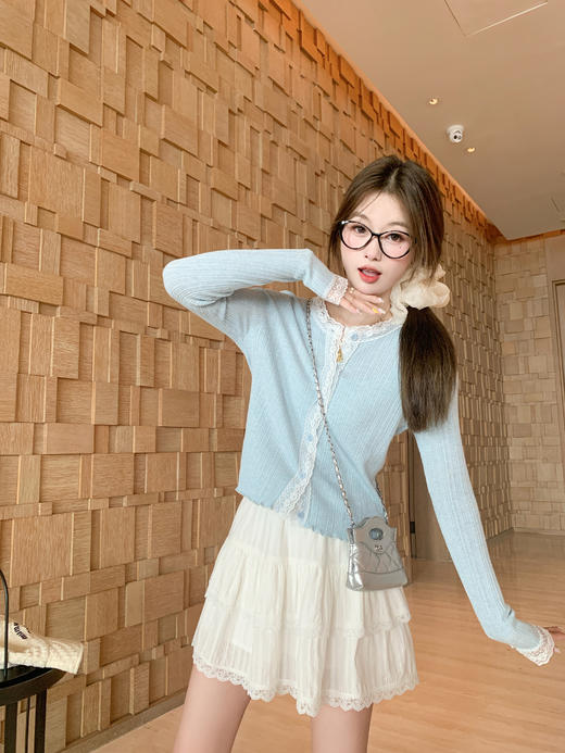 <曾小咸推荐>4.3现货秒杀！微信超特价！韩系慵懒风软糯蕾丝边长袖T恤 日常179.99 立减100 秒杀79.99！ 商品图12