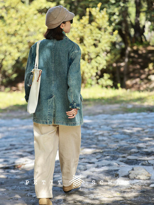 PETIT SCHAN小闪 CLO#919 Beauty and the Beast 美女与野兽 纯棉复古牛仔西装外套 商品图3