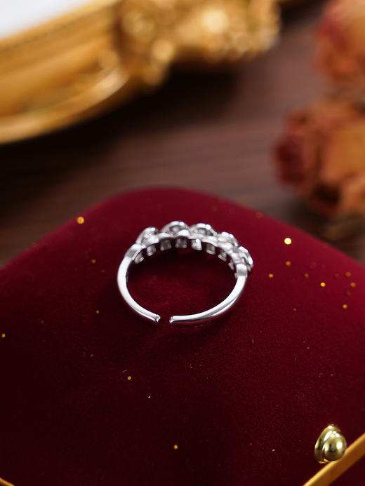 子佩集【财运连连】S925银戒指【FYJ-0613100】时尚招财五连环钱币2509 商品图4