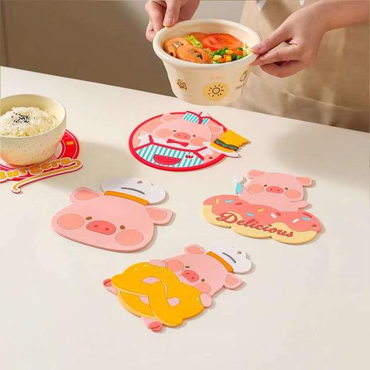 4楼Eubelle欧蓓 川岛屋&lulu猪联名 隔热垫餐桌防烫餐垫/杯垫 耐高温砂锅垫 活动价：15.8-79元 商品图1