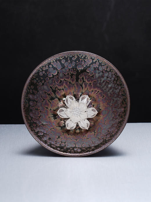 子佩集【娇花照水】S990银摆件【YSYCJ004】茶具品茗杯原创作品茶杯紫花丝莲花2509 商品图4