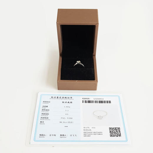 【天然正品】PT950经典简约六爪款花朵造型0.31克拉钻石戒指12.5号（皆取最大值）女士210925NJM30现售价：2680 商品图1
