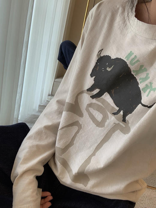 106-1 渠道货 亲戚工厂45R三色 牛牛长袖T恤 商品图5