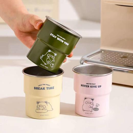 4楼Eubelle欧蓓 川岛屋&lulu猪联名 咖啡杯外出携带直饮杯300ml 不锈钢露营杯 活动价：18.8元 商品图4