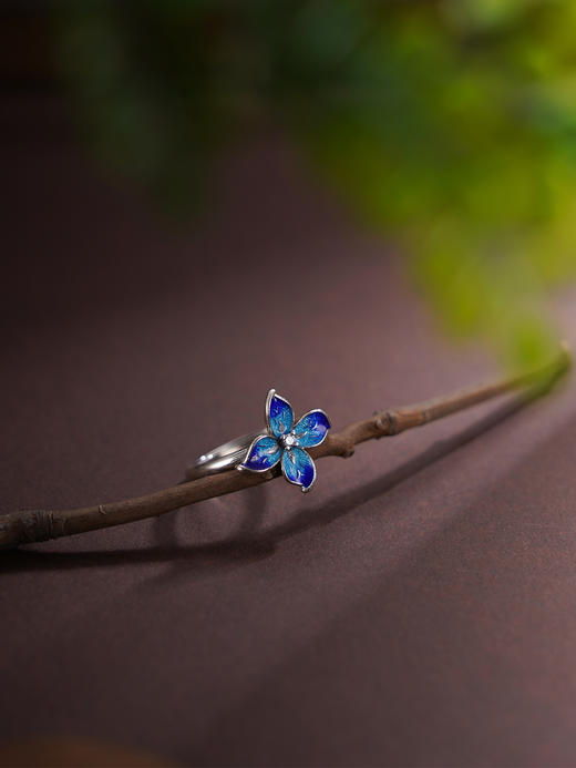 子佩集【花开欢愉】S925银戒指【JZ00341】四叶草蓝色珐琅彩2509 商品图6