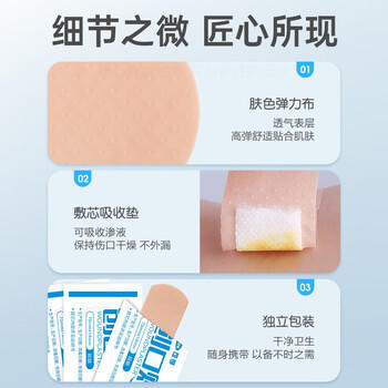 可孚创口贴72mmX19mm-20片 创可贴医用防水防脚磨贴(两款随机发) 商品图1
