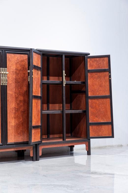 红桥红  家具严选  缅甸花梨（大果紫檀）【嵌紫光檀 125 明式素面 小圆角柜】 商品图5