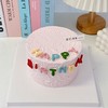 多巴胺色happybirthday简约写字蛋糕-低糖处理无添加 商品缩略图1